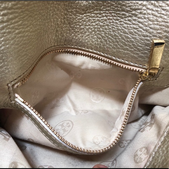 Auth Tory Burch Metallic Gold Crossbody Bag Purse - Picture 12 of 15